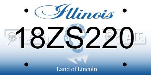 18ZS220 Illinois License Plate
