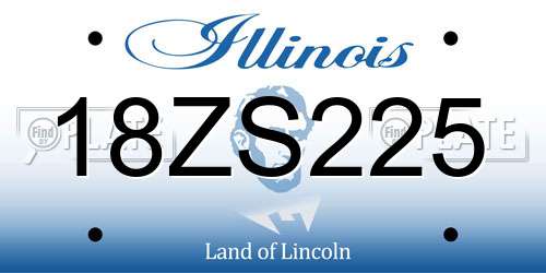 18ZS225 Illinois License Plate
