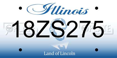 18ZS275 Illinois License Plate