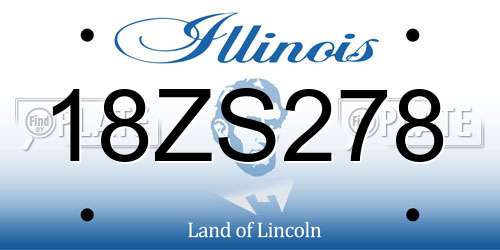 18ZS278 Illinois License Plate