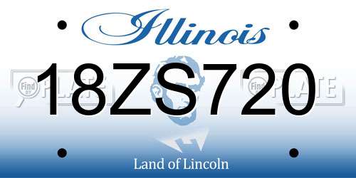 18ZS720 Illinois License Plate