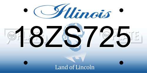 18ZS725 Illinois License Plate