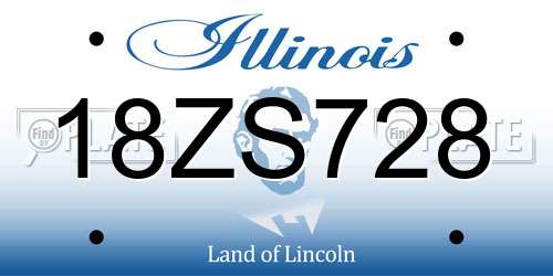 18ZS728 Illinois License Plate