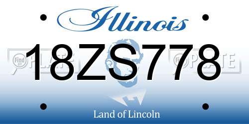 18ZS778 Illinois License Plate