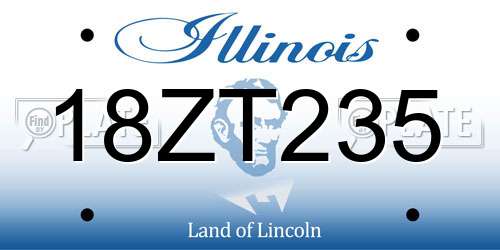 18ZT235 Illinois License Plate