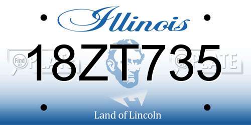 18ZT735 Illinois License Plate