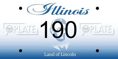 190 Illinois License Plate