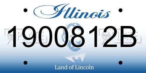 1900812B Illinois License Plate