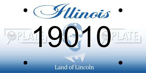 19010 Illinois License Plate