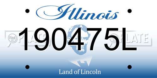 190475L Illinois License Plate