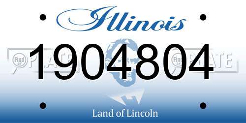 1904804 Illinois License Plate