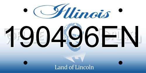 190496EN Illinois License Plate