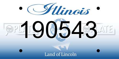 190543 Illinois License Plate