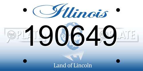 190649 Illinois License Plate