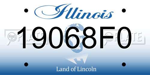 19068F0 Illinois License Plate