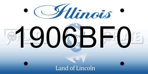 1906BF0 Illinois License Plate