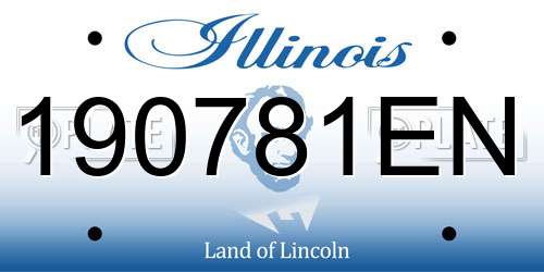 190781EN Illinois License Plate