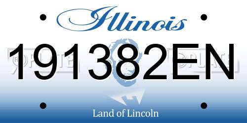 191382EN Illinois License Plate