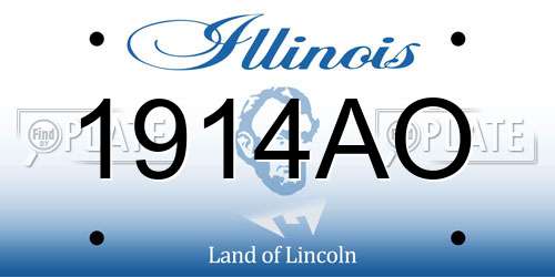 1914AO Illinois License Plate