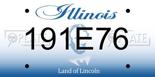 191E76 Illinois License Plate