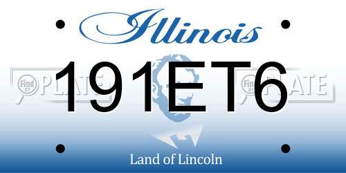 191ET6 Illinois License Plate