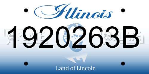 1920263B Illinois License Plate