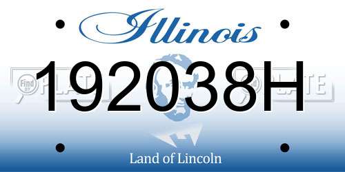 192038H Illinois License Plate
