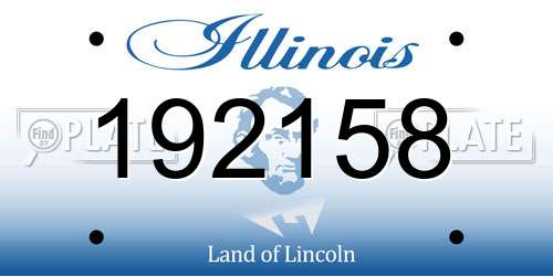 192158 Illinois License Plate