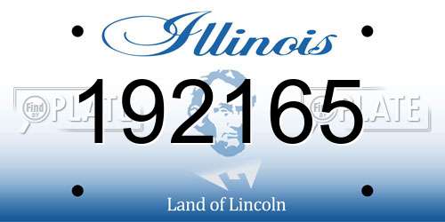 192165 Illinois License Plate