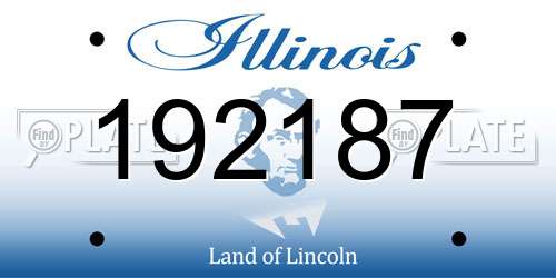 192187 Illinois License Plate