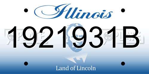 1921931B Illinois License Plate