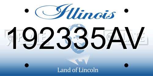 192335AV Illinois License Plate