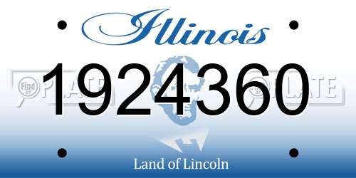 1924360 Illinois License Plate
