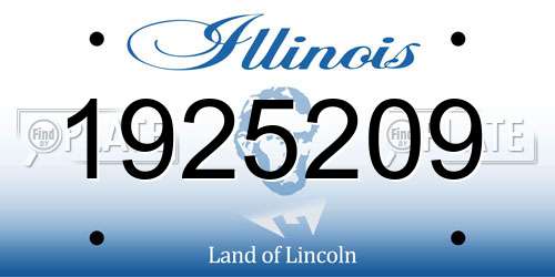 1925209 Illinois License Plate