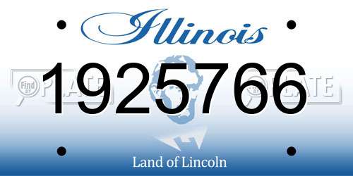 1925766 Illinois License Plate