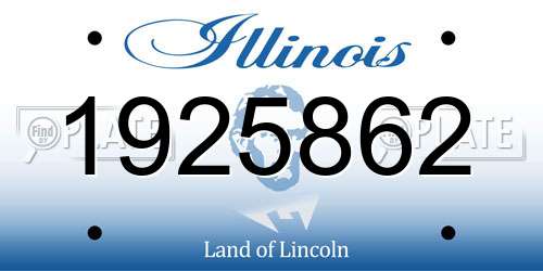 1925862 Illinois License Plate