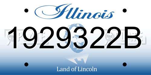 1929322B Illinois License Plate