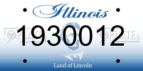 1930012 Illinois License Plate