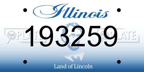 193259 Illinois License Plate