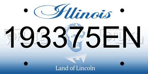 193375EN Illinois License Plate