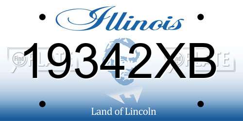 19342XB Illinois License Plate