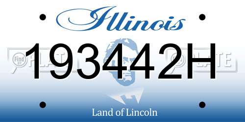 193442H Illinois License Plate