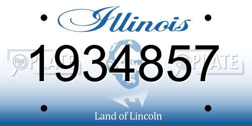 1934857 Illinois License Plate