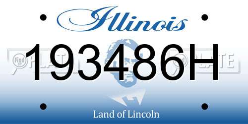 193486H Illinois License Plate