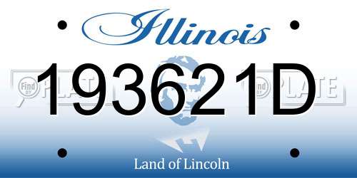 193621D Illinois License Plate