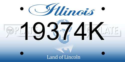 19374K Illinois License Plate