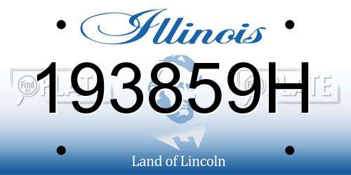 193859H Illinois License Plate
