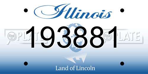 193881 Illinois License Plate