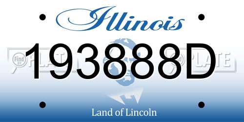 193888D Illinois License Plate