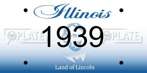 1939 Illinois License Plate